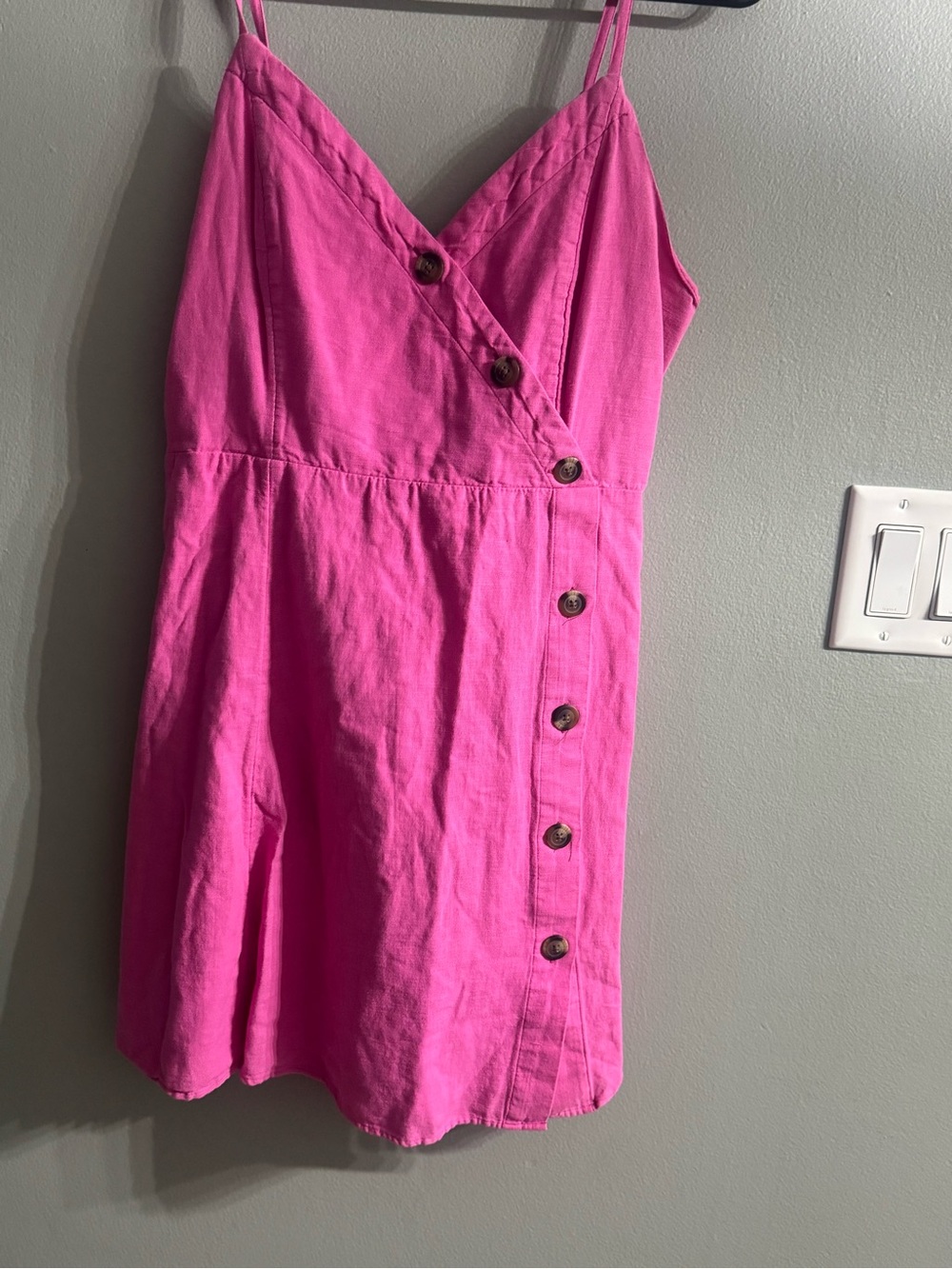 American Eagle Outfitters Bright Pink Button-Front Sundress - Picture 4 of 8